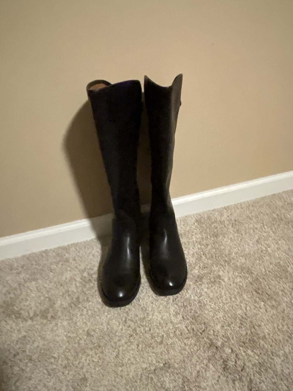 FRYE AND CO. Kellie Riding Boots Black Leather